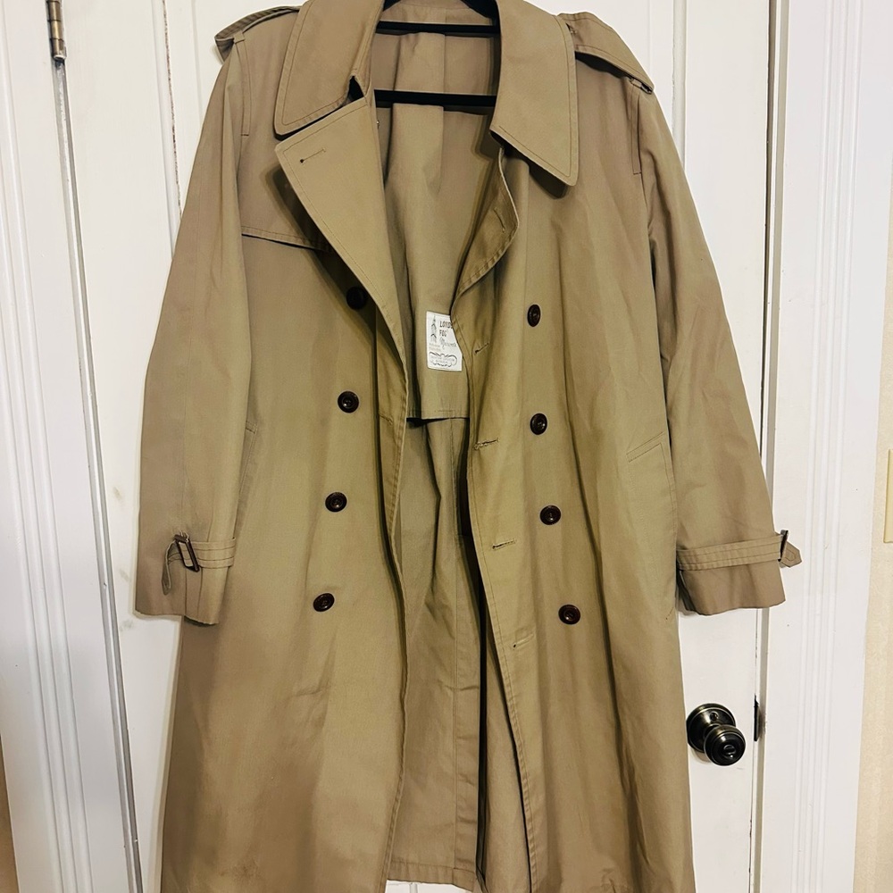 London Fog Beige Double-Breasted Trench Coat